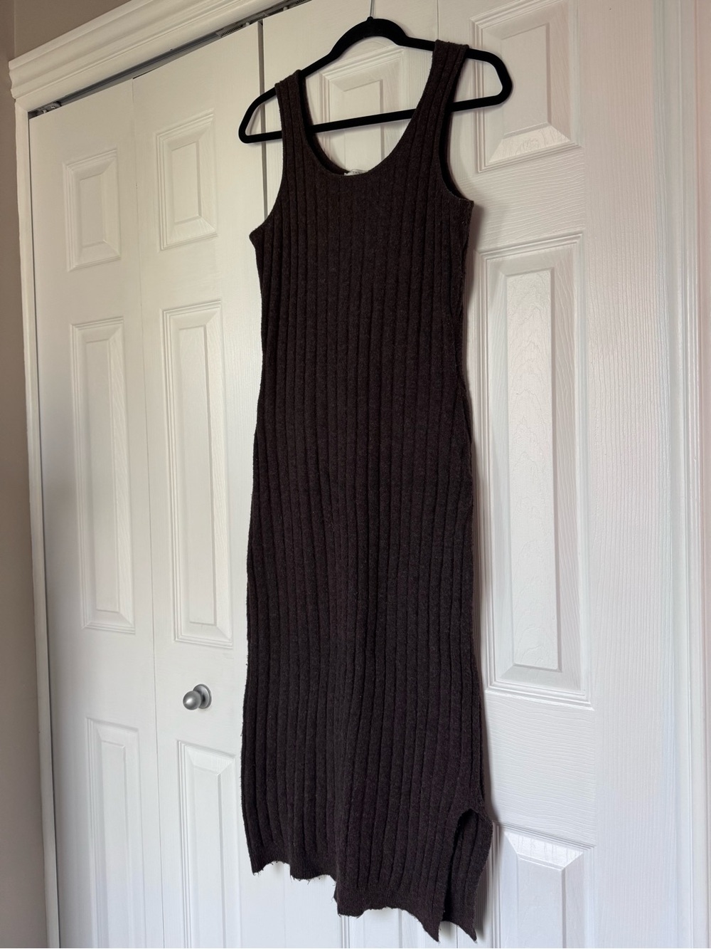 SIMONS Ribbed Knit Tank Maxi Dress - Brown